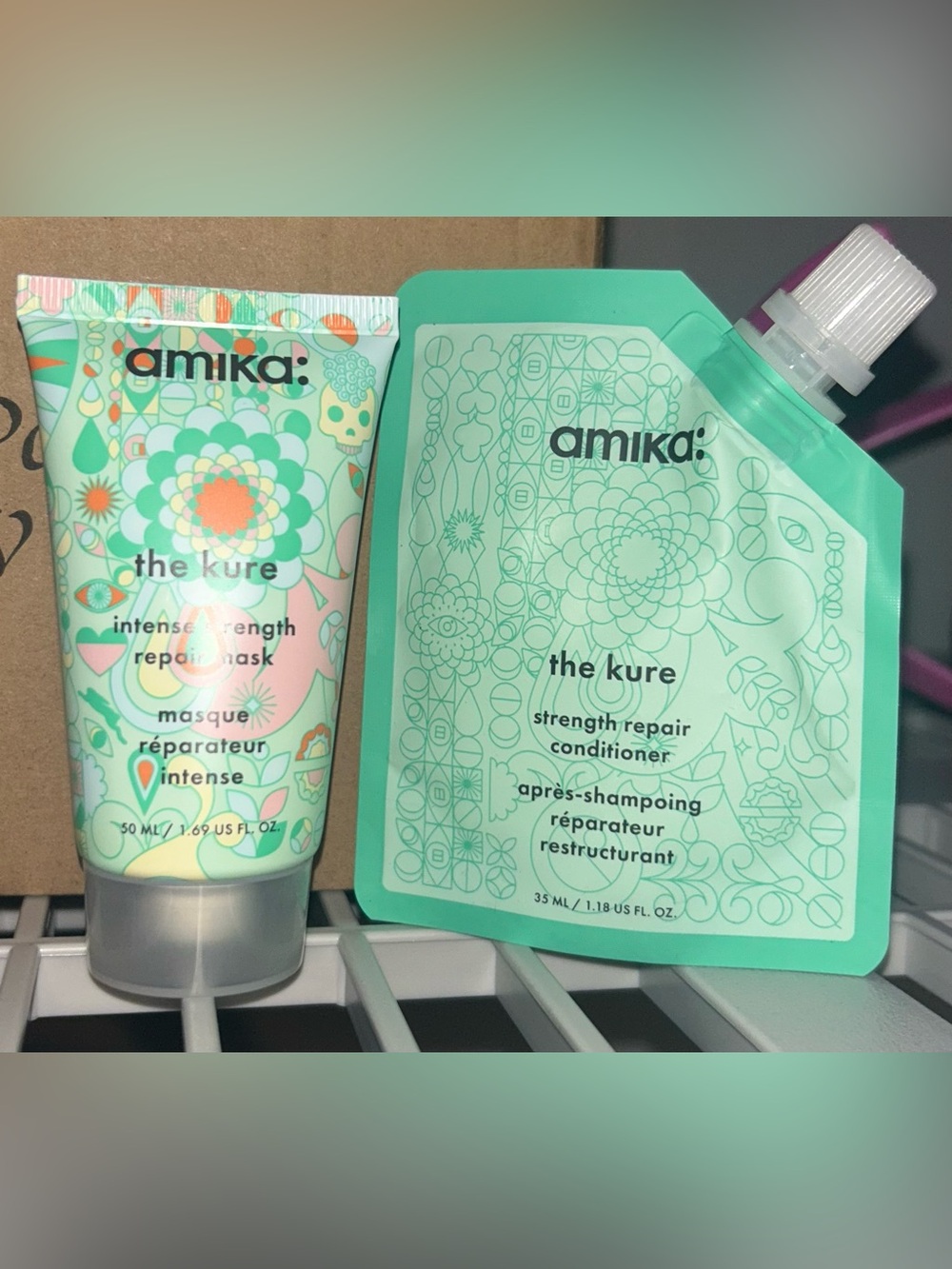 Amika Strength Repair Hair Mask & Hair Conditioner Set. NEW.